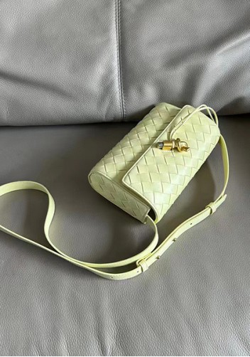 Allegria Woven Mini Leather Shoulder Bag Yellow