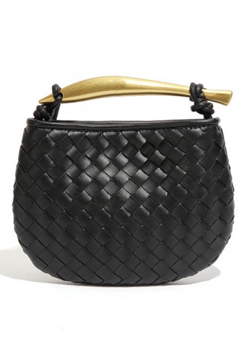 The Fish Handle Mini Vegan Leather Bag Black