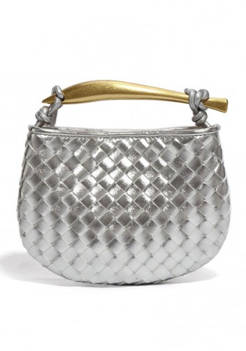 The Fish Handle Mini Vegan Leather Bag Silver