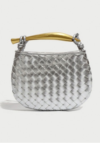 The Fish Handle Mini Vegan Leather Bag Silver