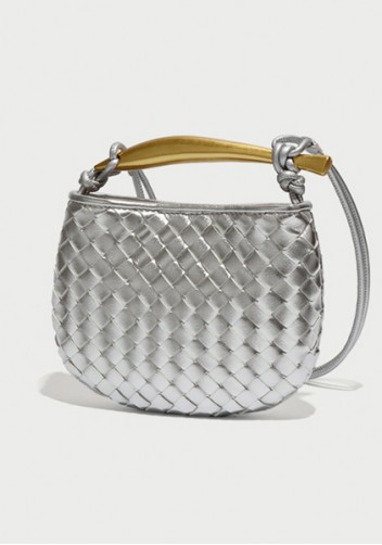 The Fish Handle Mini Vegan Leather Bag Silver