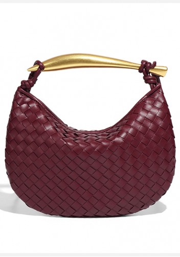 The Fish Handle Small Vegan Leather Bag Burgundy