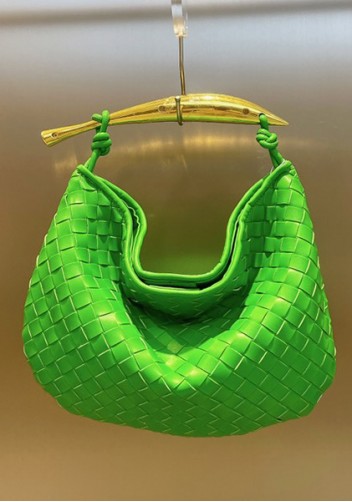 The Fish Handle Medium Vegan Leather Bag Green