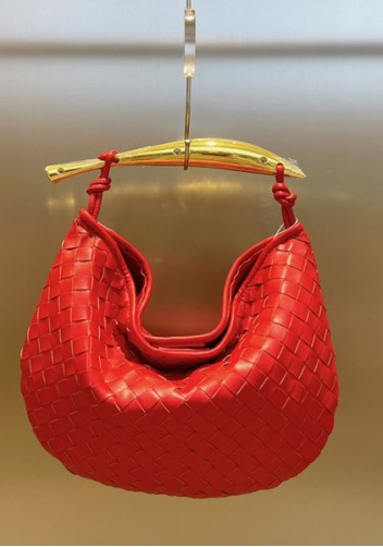 The Fish Handle Medium Vegan Leather Bag Red