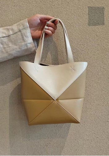 Adrienne Patchwork Leather Mini Tote White Yellow