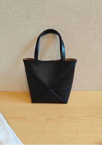 Adrienne Patchwork Leather Mini Tote Black