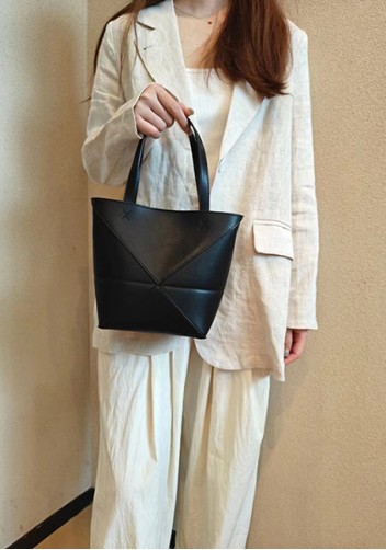 Adrienne Patchwork Leather Mini Tote Black