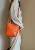 Adrienne Patchwork Leather Mini Tote Orange