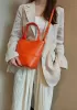 Adrienne Patchwork Leather Mini Tote Orange