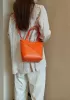 Adrienne Patchwork Leather Mini Tote Orange