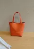 Adrienne Patchwork Leather Mini Tote Orange