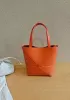 Adrienne Patchwork Leather Mini Tote Orange