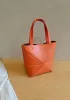 Adrienne Patchwork Leather Mini Tote Orange