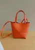 Adrienne Patchwork Leather Mini Tote Orange