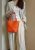 Adrienne Patchwork Leather Mini Tote Orange