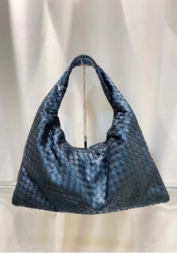 La Scalla Woven Large Hobo Black