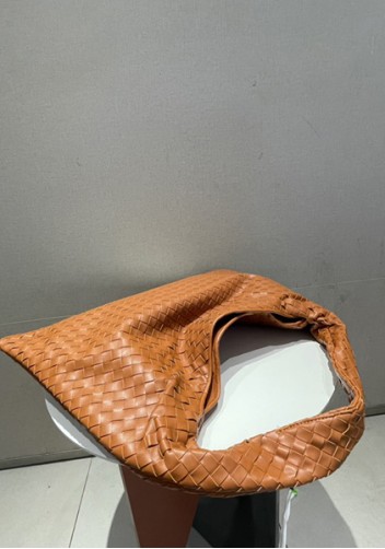 La Scalla Woven Large Hobo Camel