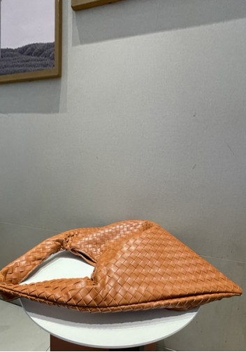 La Scalla Woven Large Hobo Camel