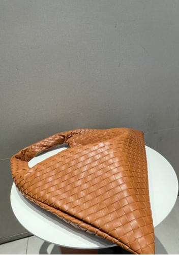 La Scalla Woven Large Hobo Camel