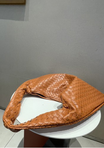 La Scalla Woven Large Hobo Camel