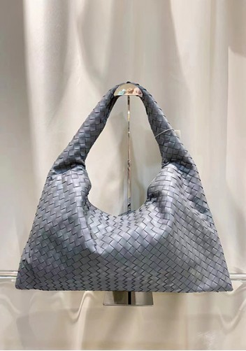 La Scalla Woven Large Hobo Grey