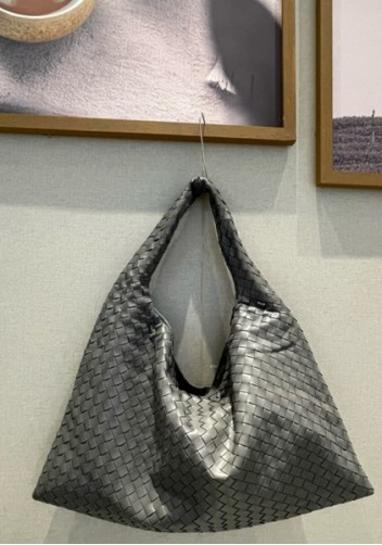 La Scalla Woven Large Hobo Grey