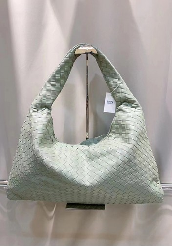 La Scalla Woven Large Hobo Stone Green