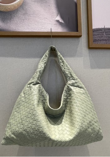 La Scalla Woven Large Hobo Stone Green