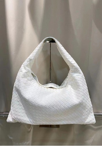 La Scalla Woven Large Hobo White