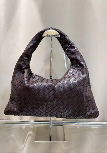 La Scalla Woven Medium Hobo Choco