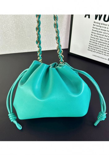 Salsa Leather Small Drawstring Bag Blue