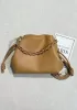 Salsa Leather Small Drawstring Bag Cream