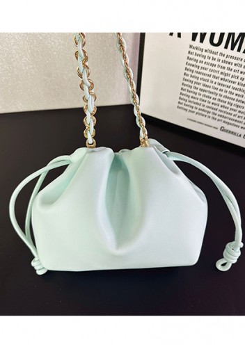 Salsa Leather Small Drawstring Bag Light Blue