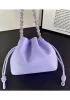 Salsa Leather Small Drawstring Bag Purple