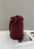 Salsa Leather Medium Drawstring Bucket Bag Burgundy