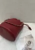 Salsa Leather Medium Drawstring Bucket Bag Burgundy