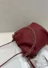 Salsa Leather Medium Drawstring Bucket Bag Burgundy