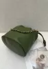 Salsa Leather Medium Drawstring Bucket Bag Green