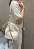 Salsa Leather Medium Drawstring Bucket Bag White