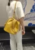 Salsa Leather Medium Drawstring Bucket Bag Yellow