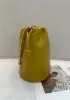 Salsa Leather Medium Drawstring Bucket Bag Yellow