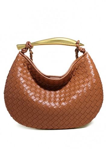 The Fish Handle Medium Vegan Leather Chain Bag Brown