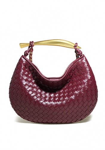 The Fish Handle Medium Vegan Leather Chain Bag Cave Burgundy