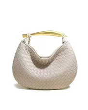 The Fish Handle Medium Vegan Leather Chain Bag Cream