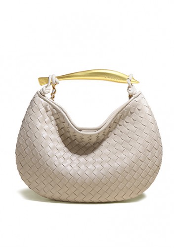 The Fish Handle Medium Vegan Leather Chain Bag Cream