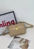 Mia Woven Leather Long Beauty Case Beige