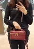 Mia Woven Leather Long Beauty Case Burgundy