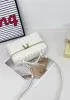 Mia Woven Leather Long Beauty Case White
