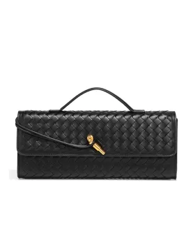Allegria Long Clutch With Handle Vegan Leather Bag Black