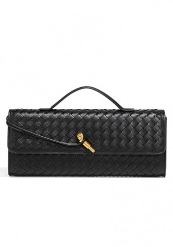 Allegria Long Clutch With Handle Vegan Leather Bag Black